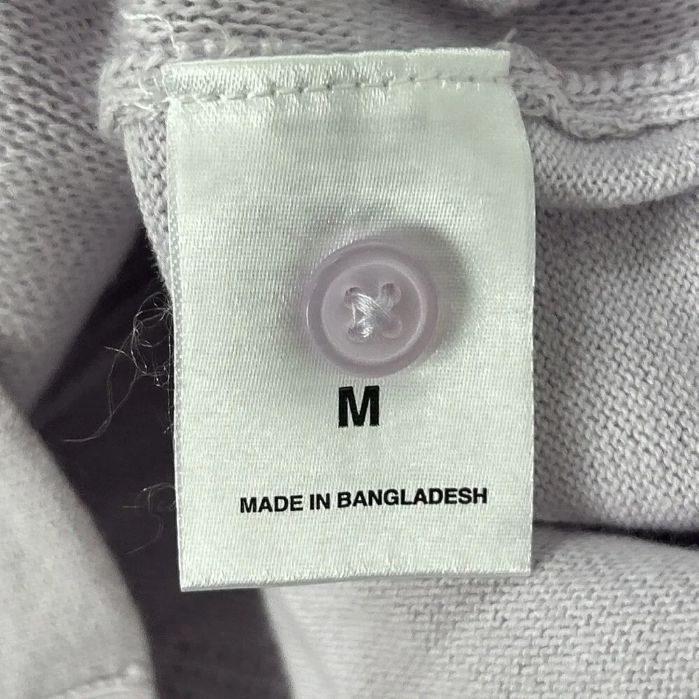 NWT Express Men’s Medium Button Down Collard Style Knit Shirt 100 % Cotton LILAC - Picture 6 of 7